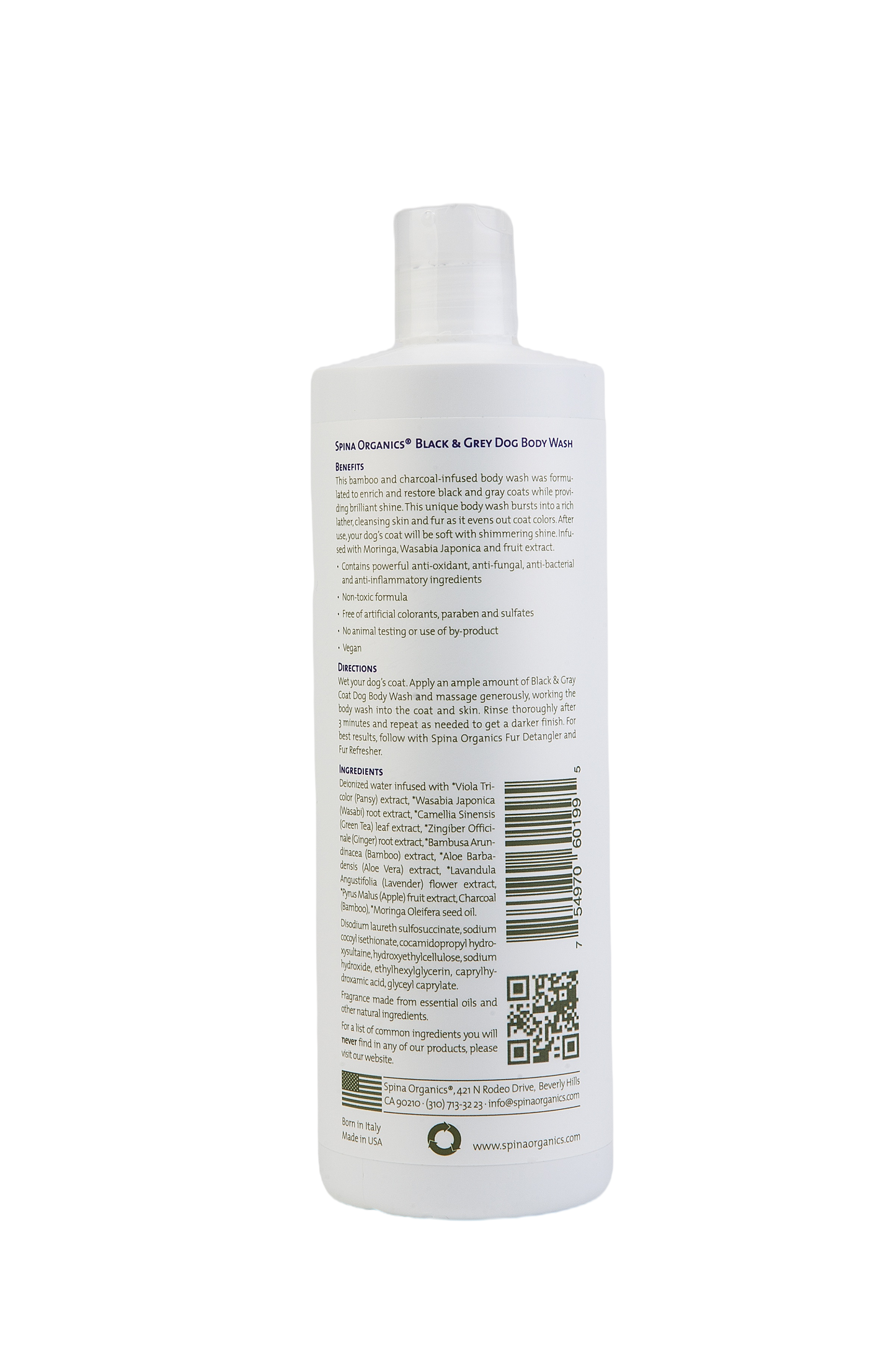 Black and Grey Dog Body Wash - Rear